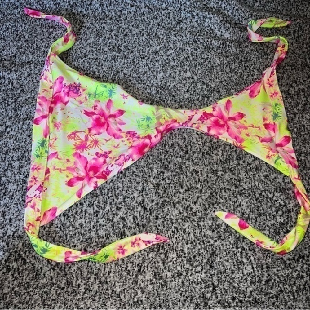 Bright Yellow and Pink Victorias Secret Medium Swimsuit Bottoms - Picture 5 of 6
